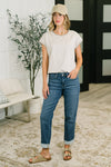 Little Details Trim Detail Top in Sand Beige