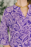 Lizzy Sunday Dress in Purple Paisley- 3/3/2026 NEW