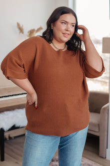  Lotta Love Knitted Sweater Top in Rust
