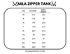 Mila Zipper Tank - Blue