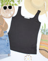 Rachel Ribbed Tank - Black