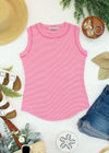 Morgan Micro Striped Tank - Pink