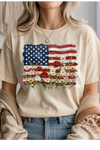 Painted Flag & Florals Graphic Tee