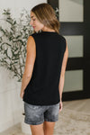 New Normal Pleat Detail Sleeveless Top in Black