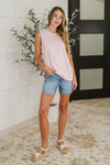 New Normal Pleat Detail Sleeveless Top in Pink