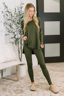  Next to Nothing Top and Bottom Set in Dark Olive