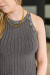 Offbeat Essential Mineral Washed Tank in Ash Grey