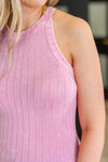 Offbeat Essential Mineral Washed Tank in Candy Pink