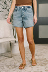 Paige High Waist Rigid Magic Cutoff Short Raw Side Seams