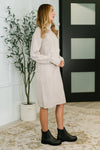 Personal Assistant Turtleneck Dress in Sand Beige