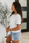 Pinkies Up Knit Top in White