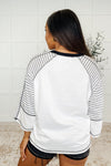 Preoccupied Striped Sleeve Top in Black