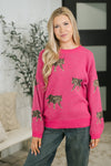Pretty and Prowling Graphic Pullover in Pink