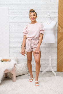  Prim & Pretty Gingham Tie Shorts