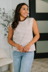 Quite Intimately Striped Muscle Tee in Brown