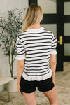 Rational Ruffle Textured Knit Blouse