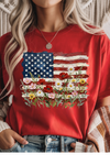 Painted Flag & Florals Graphic Tee