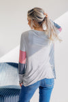 Rose Smoke Striped Knit