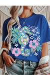 Floral Seahorse Graphic Tee