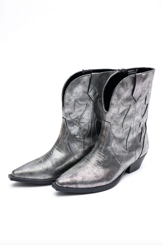 Jersey Metallic Boot in Silver
