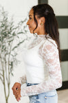 Sheer Intentions Lace Layering Top in Ivory