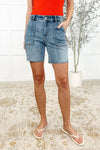 Sonnie Mid Rise Bermuda Cutoff Shorts