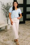 To Call My Own Textured Blouse in Powder Blue