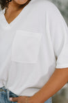 Together We're Unlimited Basic V-Neck Tee in Ivory