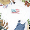 USA Sequin Flag Open Knit Pullover