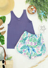 Vera V Neck Tank - Slate Purple