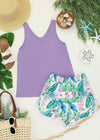 Vera V Neck Tank - Lavender