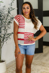 Vibes Don't Lie Net Tee Red Striped