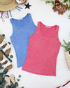 Audrey Vintage Wash Tank - Blue