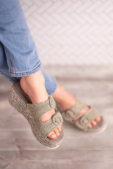  Eriwen Buckle Wedge in Teal