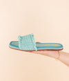Juana Woven Sandals in Aqua Blue