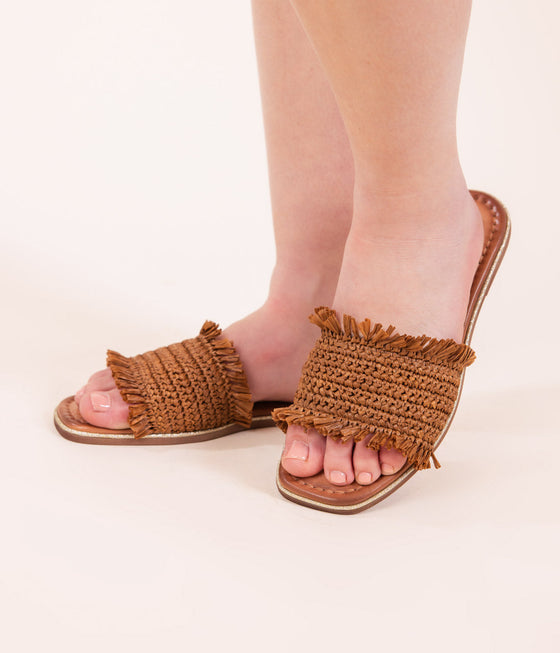 Juana Woven Sandals in Tan