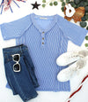 Juliette Button Top - Blue