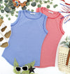 Morgan Micro Striped Tank - Red
