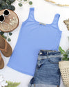 Rachel Ribbed Tank -  Sky Blue