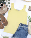 Rachel Ribbed Tank - Yellow