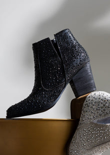  Shine Star Rhinestone Bootie in Black