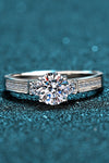 Lucky Charm Moissanite Rhodium-Plated Ring
