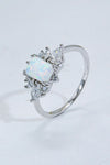 925 Sterling Silver Zircon and Opal Ring