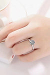 925 Sterling Silver Moissanite 6-Prong Ring